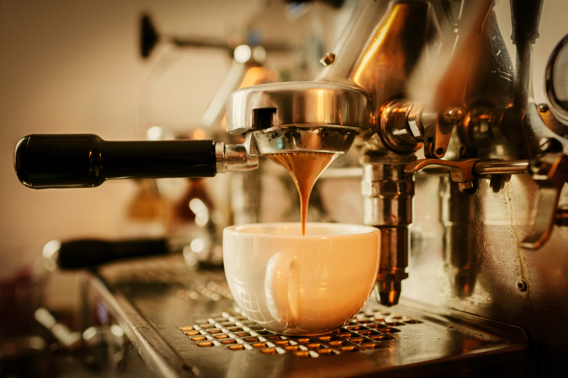 Pouring espresso